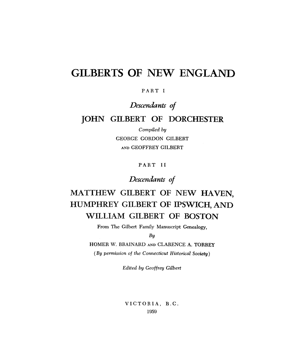 Gilberts of New England