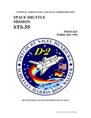 Space Shuttle Mission Sts-55 Press Kit February 1993