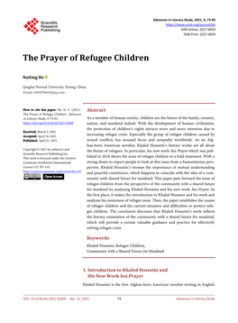 The Prayer of Refugee Children