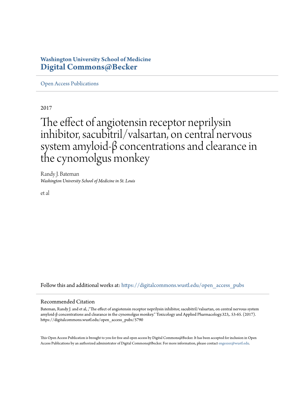 The Effect of Angiotensin Receptor