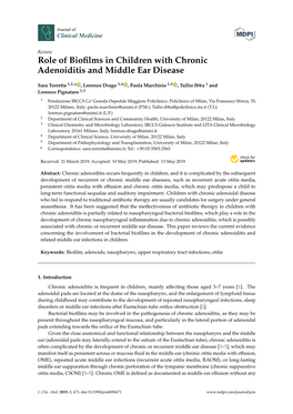 Role of Biofilms in Children with Chronic Adenoiditis and Middle Ear