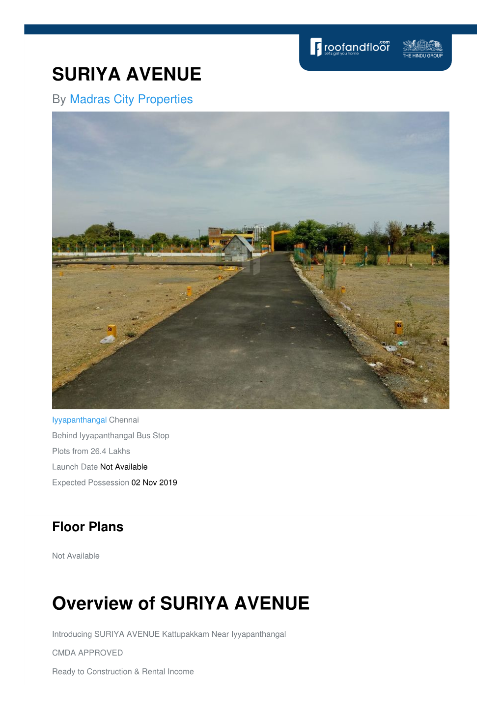 SURIYA AVENUE by Madras City Properties