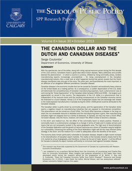 The Canadian Dollar and the Dutch and Canadian Diseases