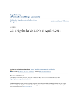 2011 Highlander Vol 93 No 13 April 19, 2011