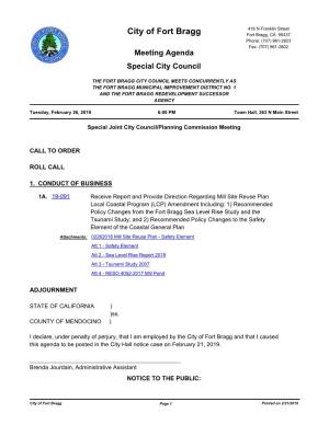 Meeting Agenda Special City Council