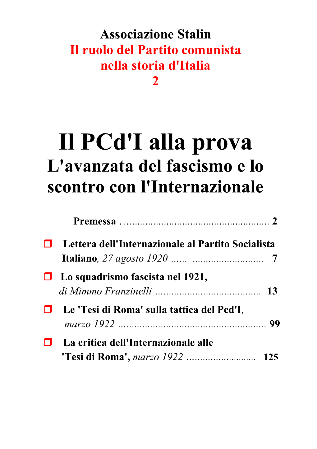 Il Pcd'i Alla Prova L'avanzata Del Fascismo E Lo Scontro Con L'internazionale