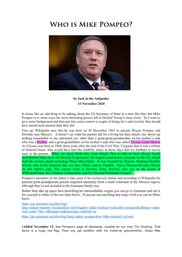 Who Is Mike Pompeo?