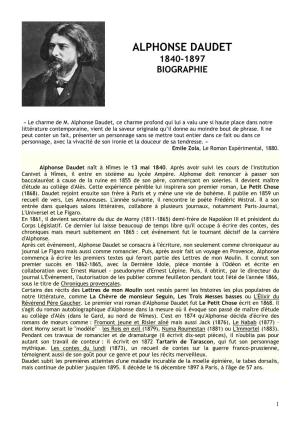 Alphonse Daudet 1840-1897 Biographie