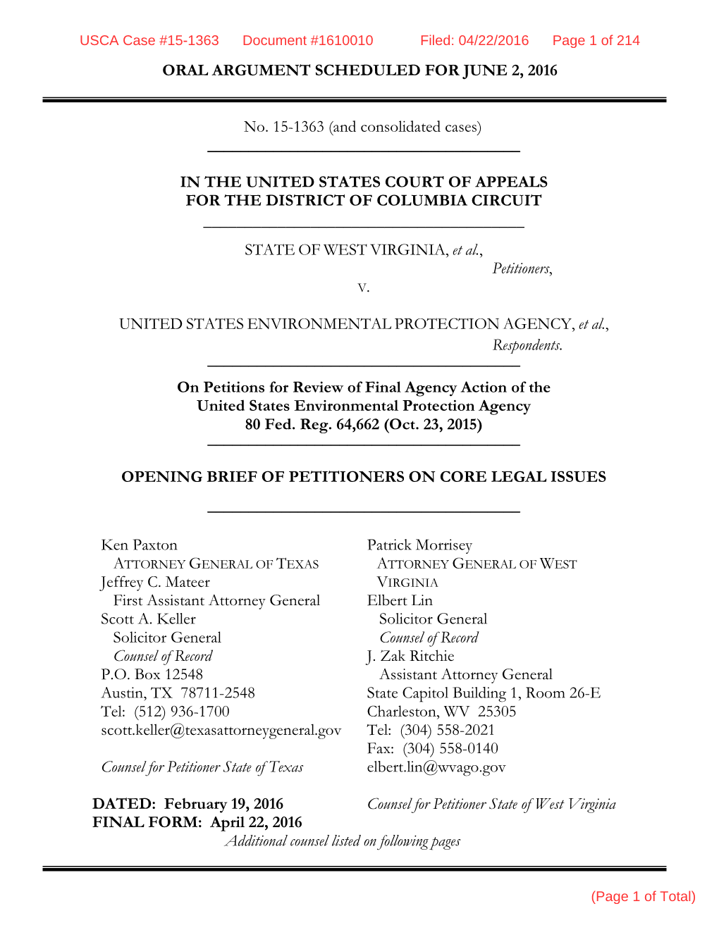 Petitioners' Opening Brief Pt. 1 [PDF]