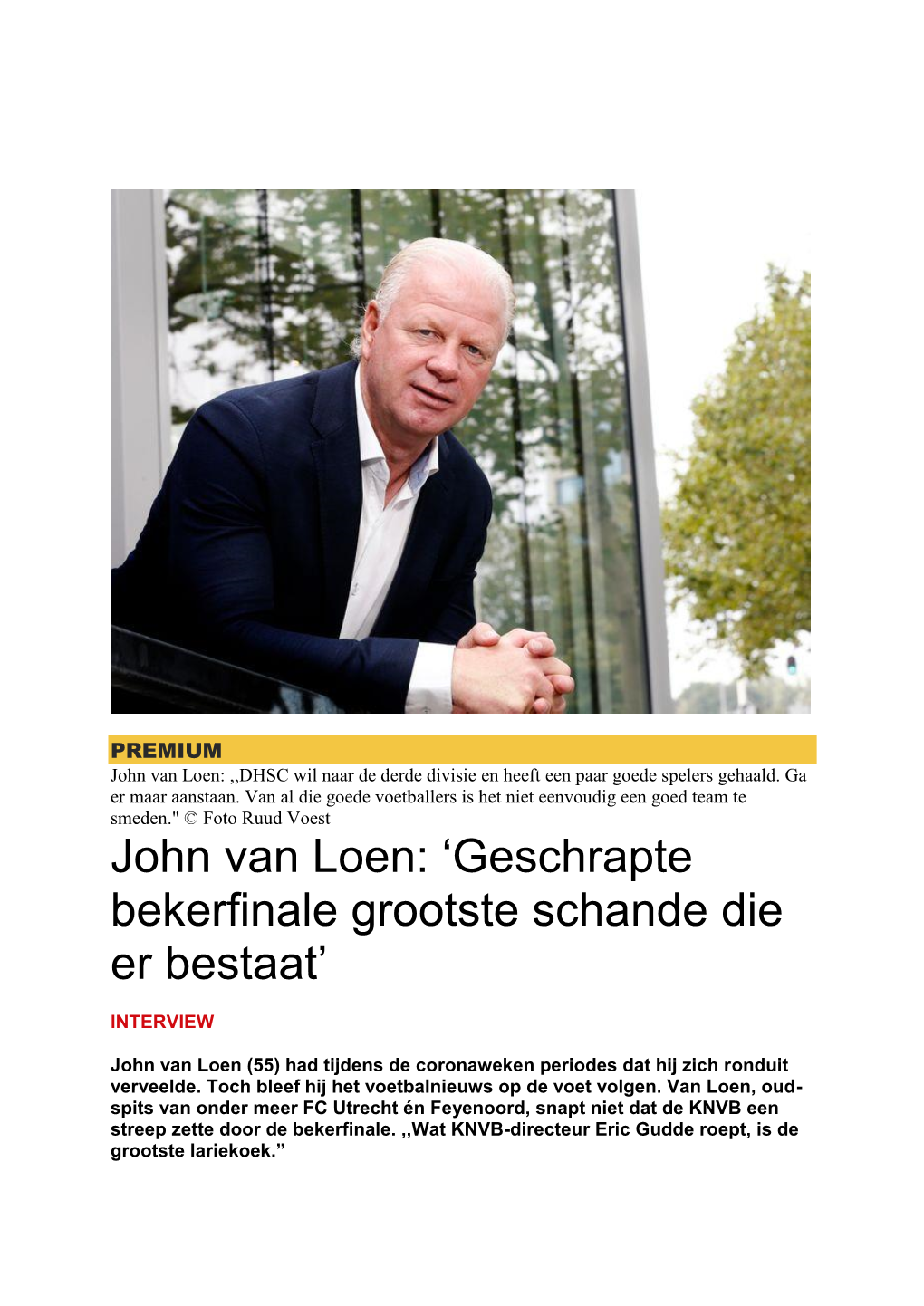 Geschrapte Bekerfinale Grootste Schande Die Er Bestaat’