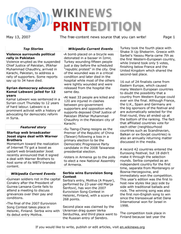 May 13, 2007 the Free-Content News Source That You Can Write! Page 1