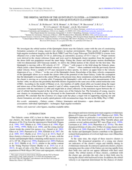 The Orbital Motion of the Quintuplet Cluster—A Common Origin for the Arches and Quintuplet Clusters?∗