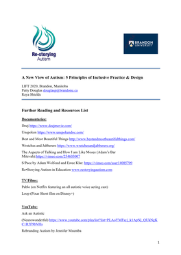 A New View of Autism: 5 Principles of Inclusive Practice & Design Further