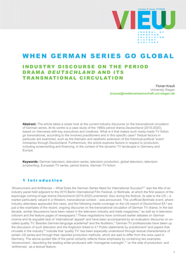 When German Series Go Global