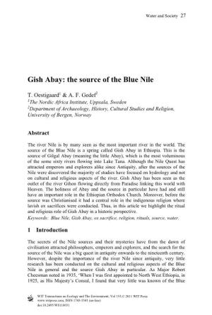 Gish Abay: the Source of the Blue Nile