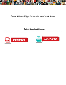 Delta Airlines Flight Schedule New York Accra