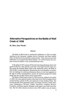 Alternative Perspectives on the Battle of Wolf Creek of 1838