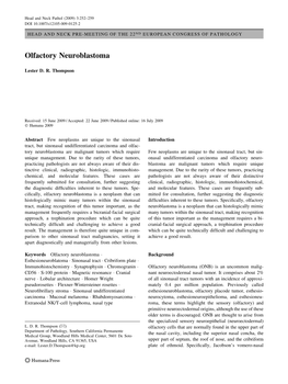 Olfactory Neuroblastoma