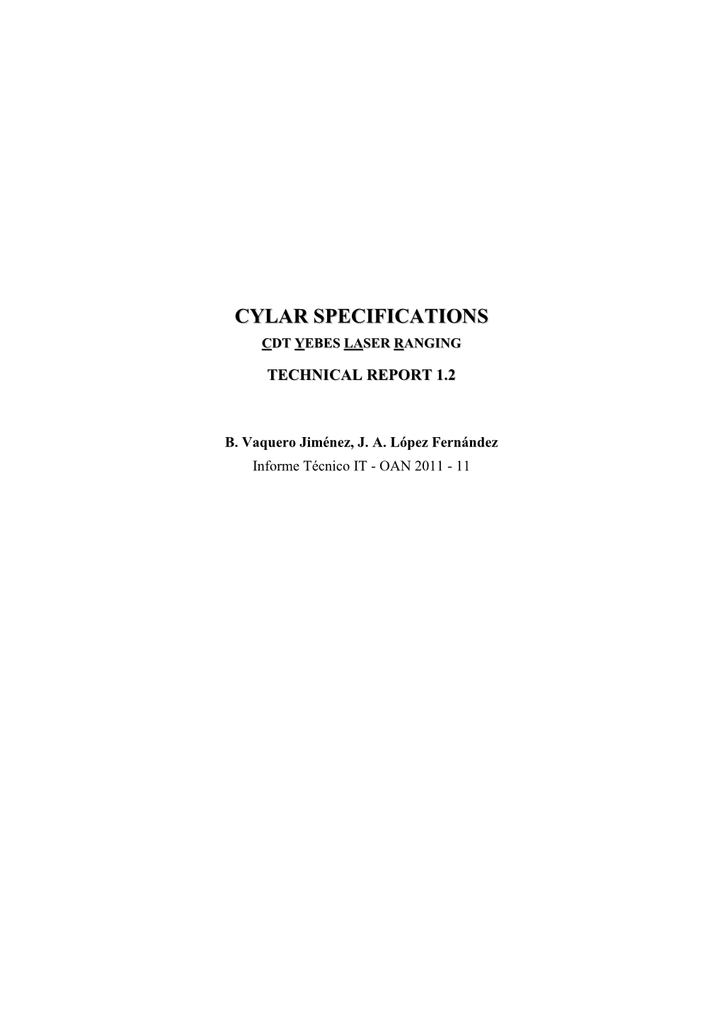 Specifications Cylar Cdt Yebes Laser Ranging