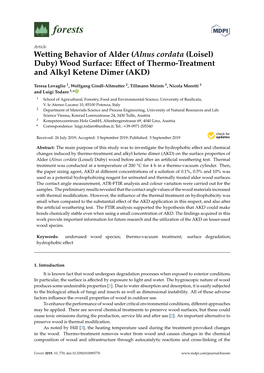 Effect of Thermo-Treatment and Alkyl Ketene Dimer (AKD)