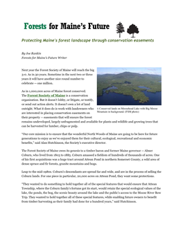 Protecting Maine's Forest Landscape Through Conservation Easements