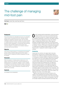 The Challenge of Managing Mid-Foot Pain