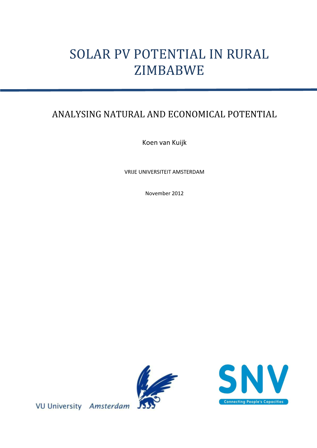 Solar Energy Potential in Rural Zimbabwe