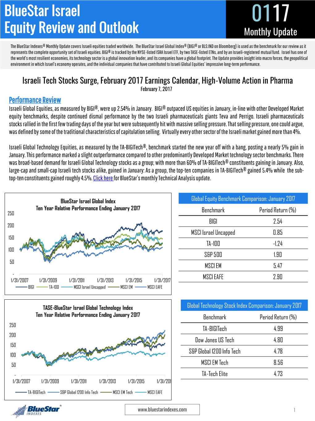 Bluestar Israel Equity Review and Outlook