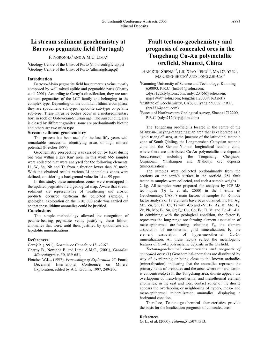 Li Stream Sediment Geochemistry at Barroso