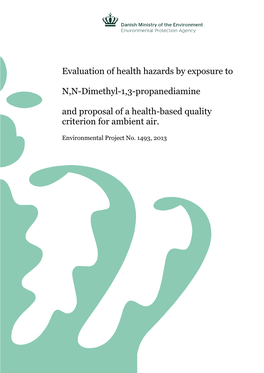 Evaluation of Health Hazards by Exposure to N,N-Dimethyl-1,3-Propanediamine and Proposal of a Health Based Quality Criterion for Ambient Air