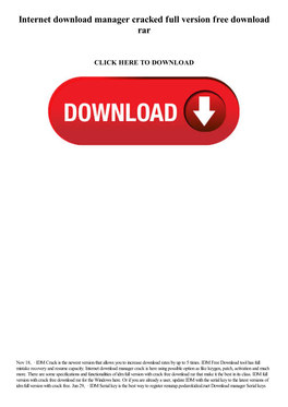 Internet Download Manager Cracked Full Version Free Download Rar