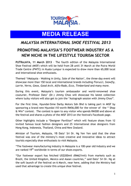 Media Release Malaysia International