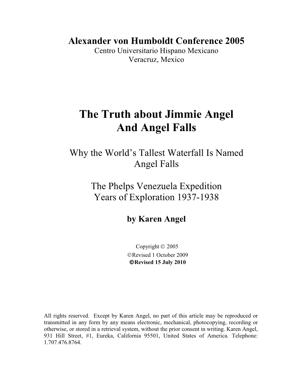 The Truth About Jimmie Angel & Angel Falls