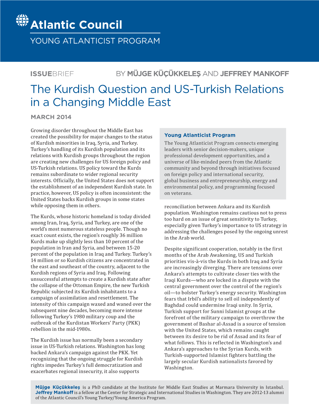 The Kurdish Question and US-Turkish Relations in a Changing Middle East