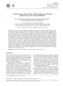A Model for Public Postal Network Reorganization Based on Dea and Fuzzy Approach
