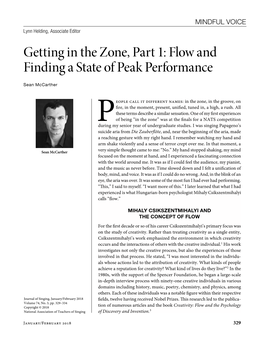Getting in the Zone, Part 1: Flow and Finding a State of Peak Performance