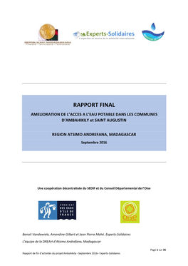 Rapport Final Octobre 2016