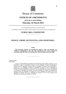 1 Notices of Amendments
