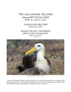Revised Galapagos Itinerary with VENT 2017.Docx
