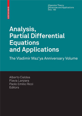 Analysis, Partial Differential Equations and Applications: The