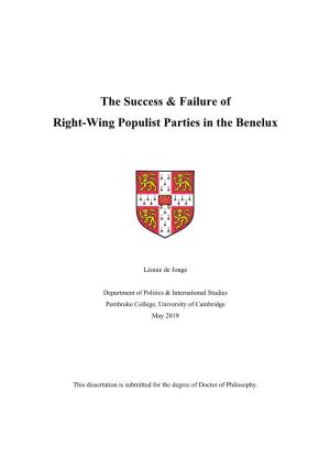 The Success & Failure of Right-Wing Populist Parties in the Benelux