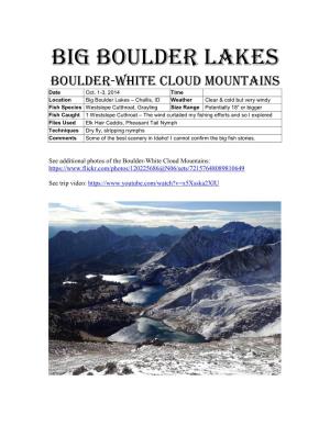 Big Boulder Lakes Boulder-White Cloud Mountains Date Oct