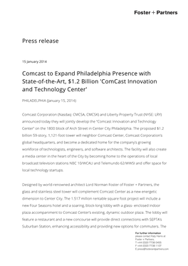 Press Release Comcast to Expand Philadelphia