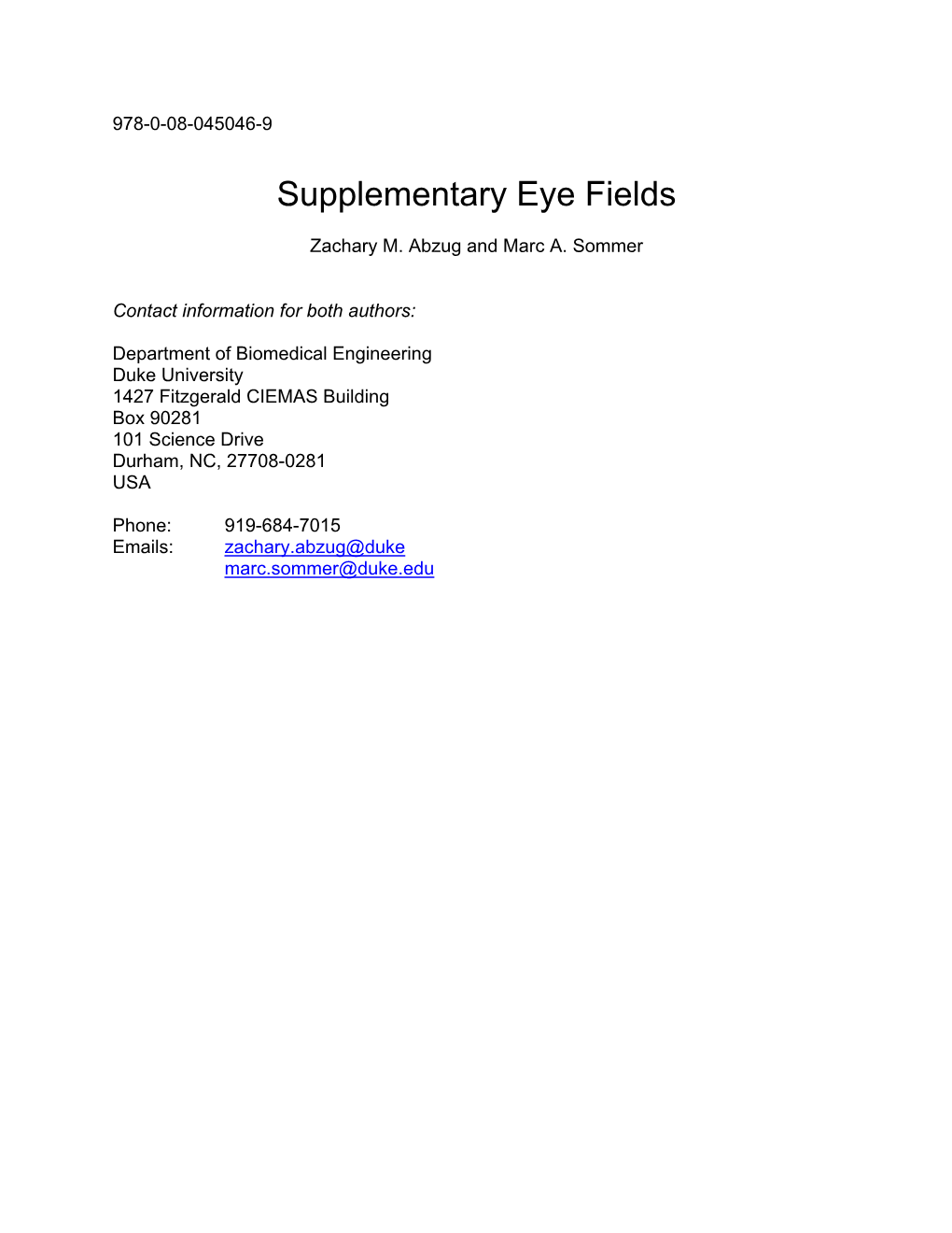 Supplementary Eye Fields