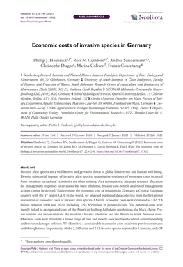Economic Costs of Invasive Species in Germany