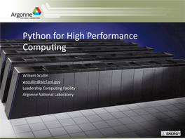 Python for High Performance Computing