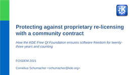Protecting Against Proprietary Re-Licensing with a Community Contract
