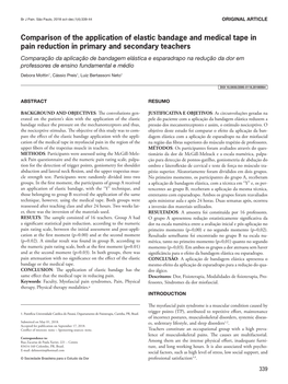 Comparison of the Application of Elastic Bandage and Medical Tape