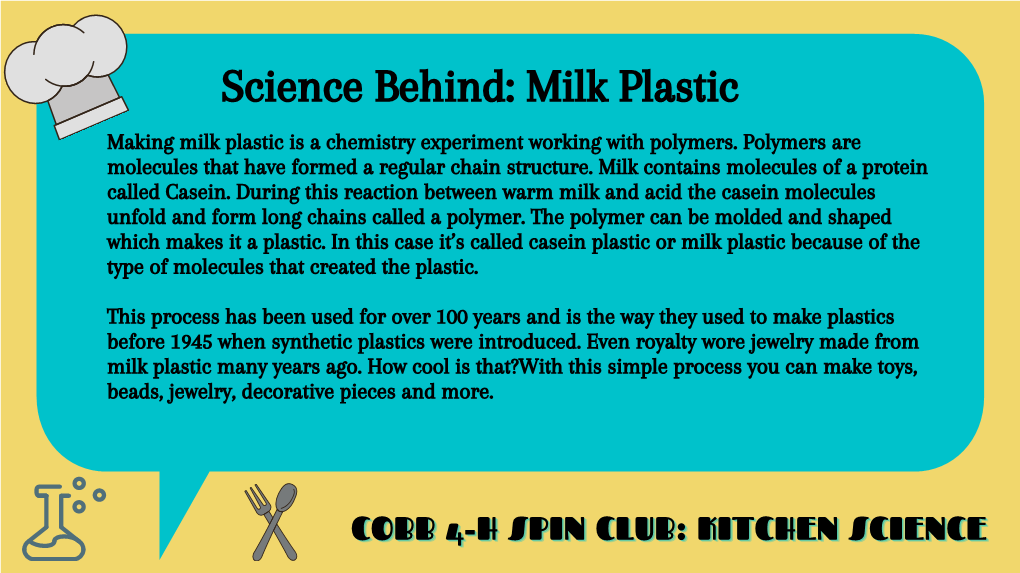 Science Behind: Milk Plastic Making Milk Plastic Is a Chemistry Experiment Working with Polymers