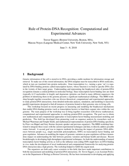 Rule of Protein-DNA Recognition: Computational and Experimental Advances
